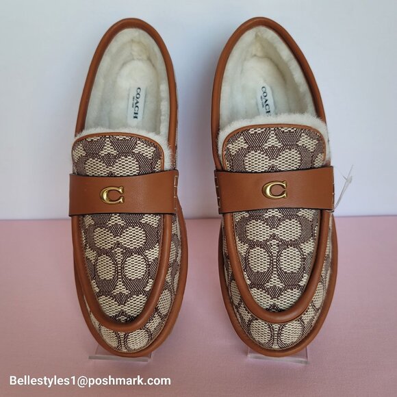 COACH Forest Slipper In Signature Textile Jacquard & Leather-Women’s Size 9B ⭐ - Picture 6 of 16
